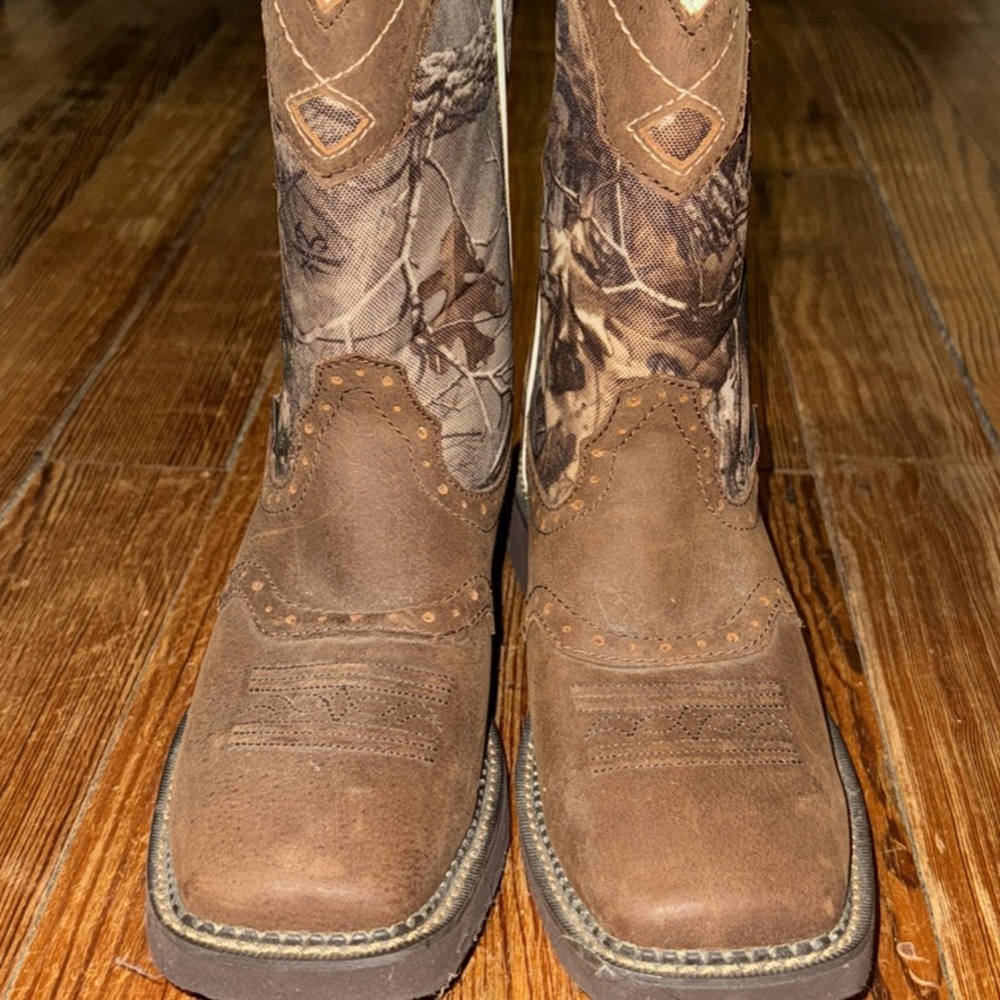 Justin Boots Brown and Camo Cowboy Boots